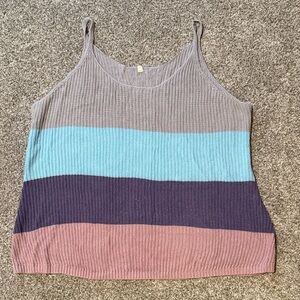Striped Multicolor Women's Tank Top Size Medium
